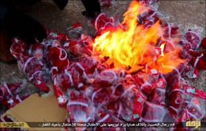 Islamic State burning of forbidden goods, photo 1